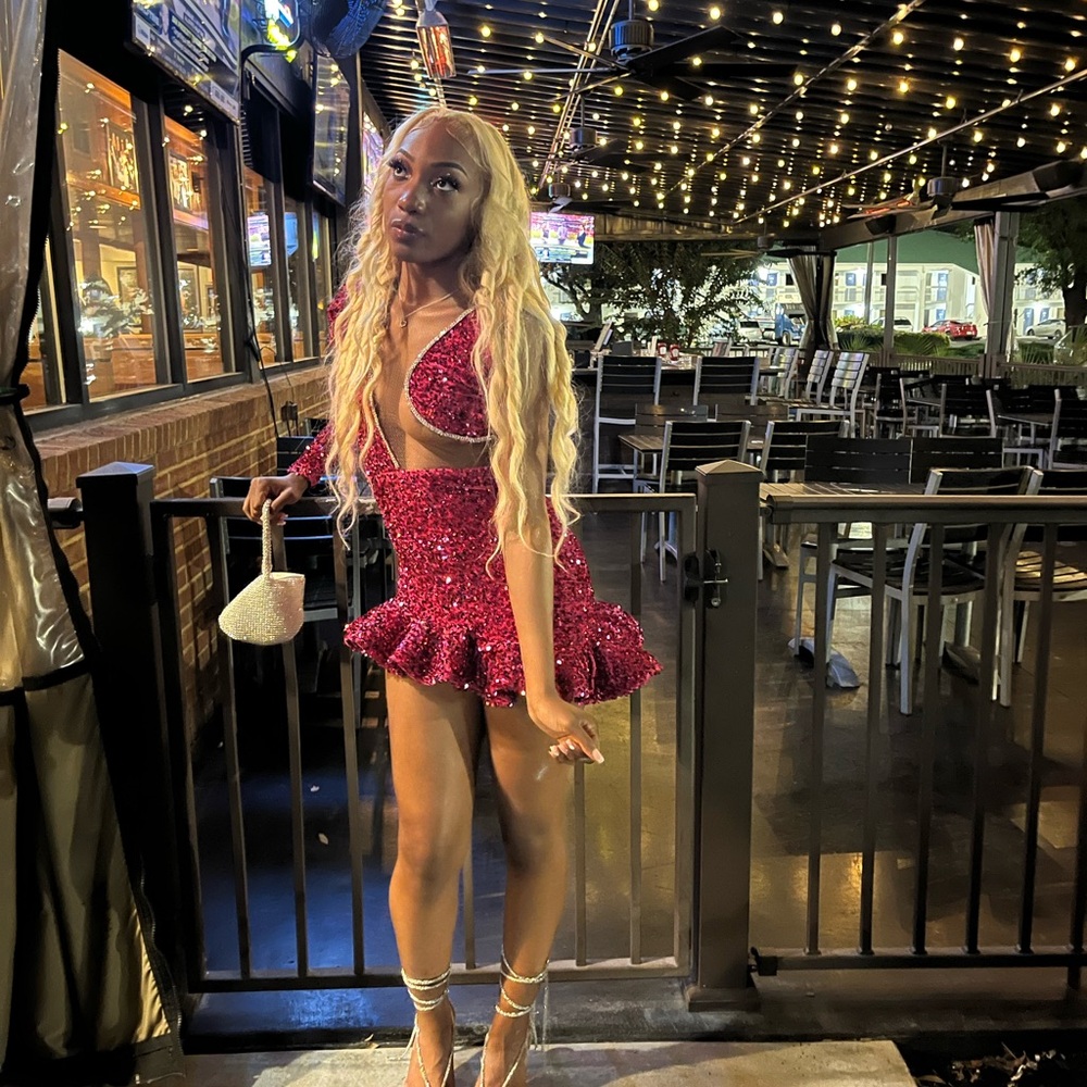 Sparkling Red Sequin Dress
